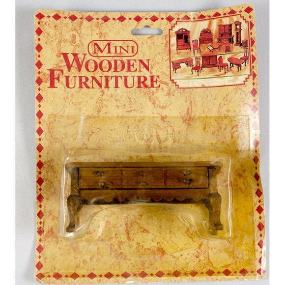Mini Wooden Dollhouse Furniture Buffet with Drawers 1:12 Scale NIP - Picture 4 of 5